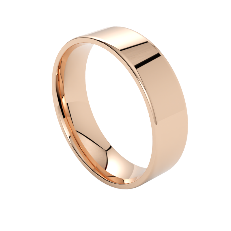 ponadczasowa płaska obrączka ślubna złoto różowe